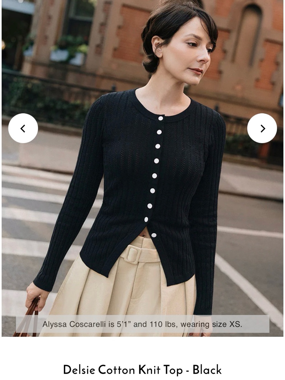 Petite Studio Black Ribbed Button-Front Cardigan - Picture 2 of 4